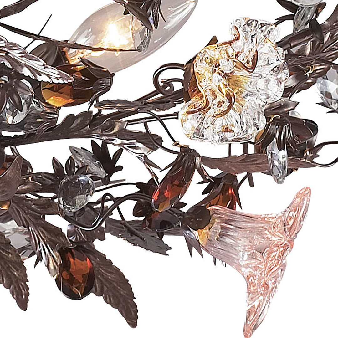 Elk Cristallo Fiore 7046/3 Ceiling Light - Deep Rust