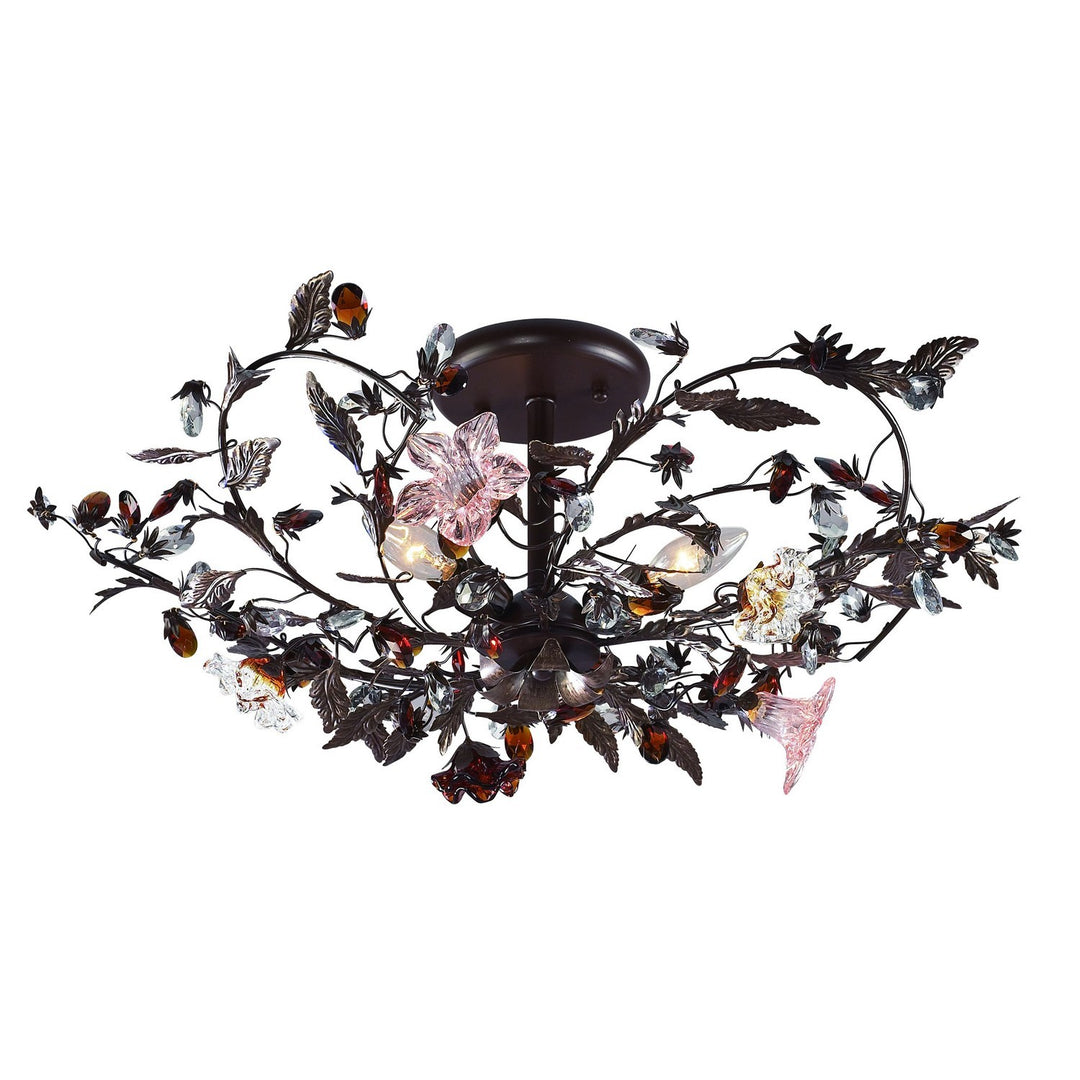 Elk Cristallo Fiore 7046/3 Ceiling Light - Deep Rust