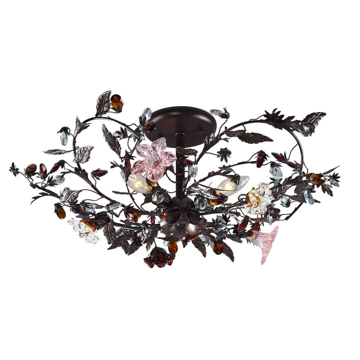Elk Cristallo Fiore 7046/3 Ceiling Light - Deep Rust