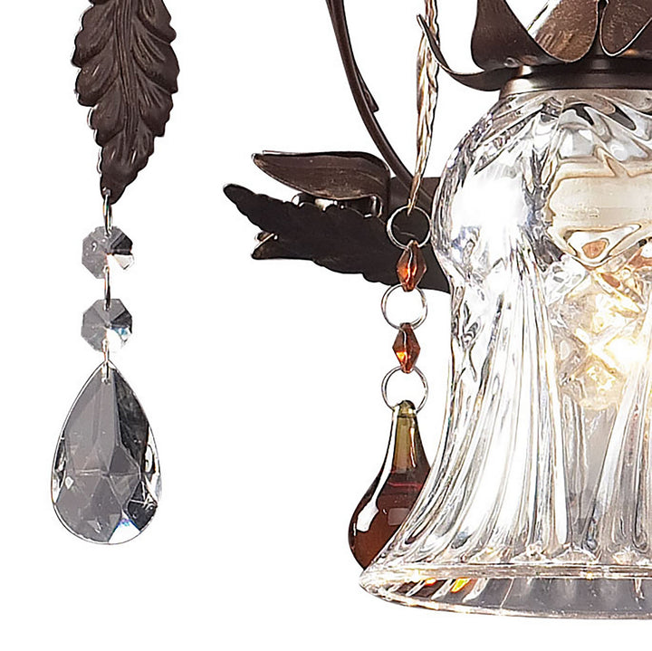 Elk Cristallo Fiore 7042/3 Bath Vanity Light 26 in. wide - Deep Rust