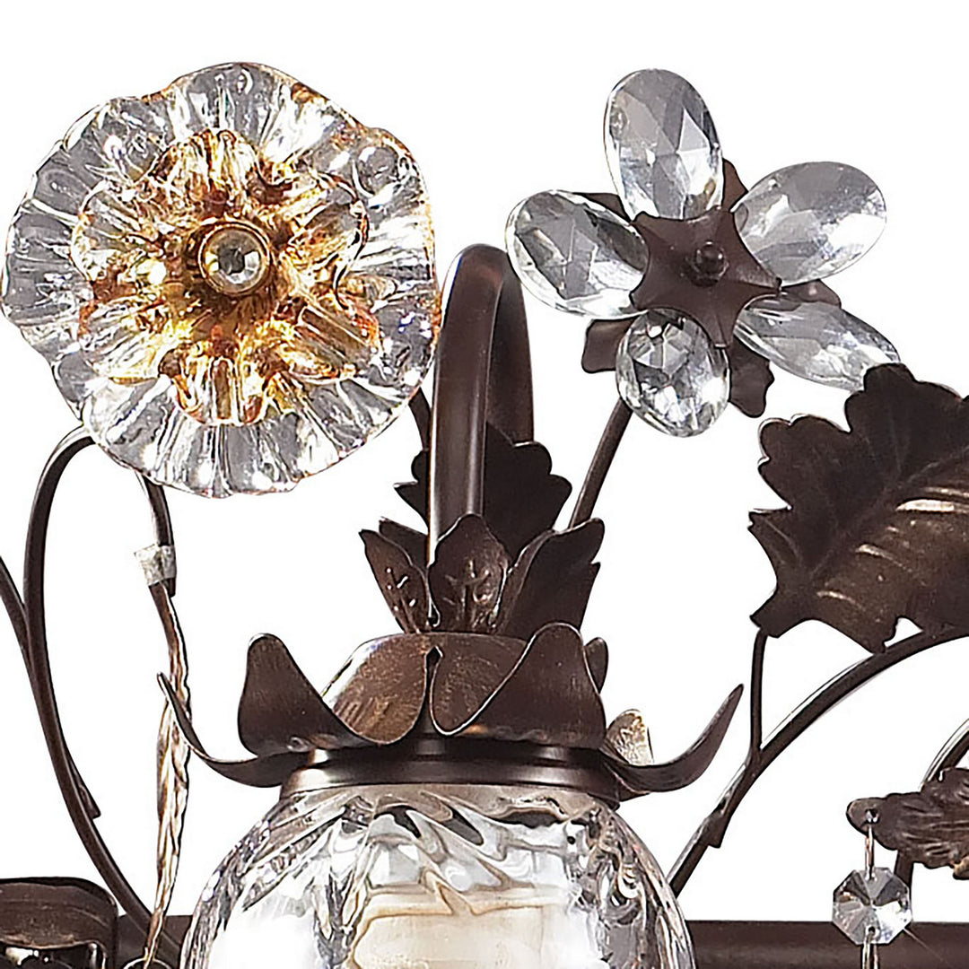 Elk Cristallo Fiore 7042/3 Bath Vanity Light 26 in. wide - Deep Rust