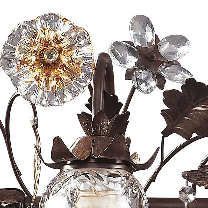 Elk Cristallo Fiore 7042/3 Bath Vanity Light 26 in. wide - Deep Rust