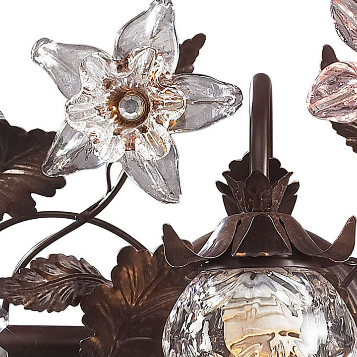 Elk Cristallo Fiore 7042/3 Bath Vanity Light 26 in. wide - Deep Rust
