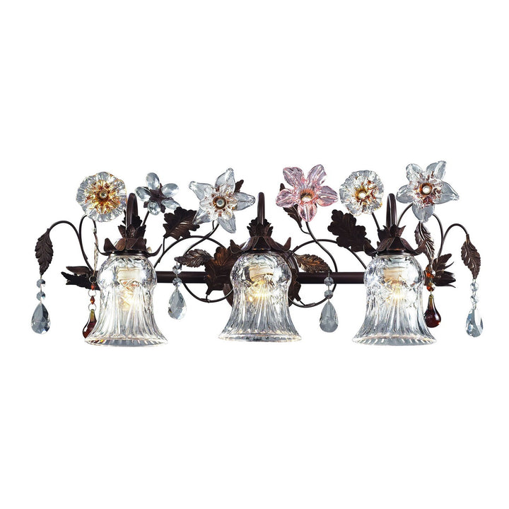 Elk Cristallo Fiore 7042/3 Bath Vanity Light 26 in. wide - Deep Rust