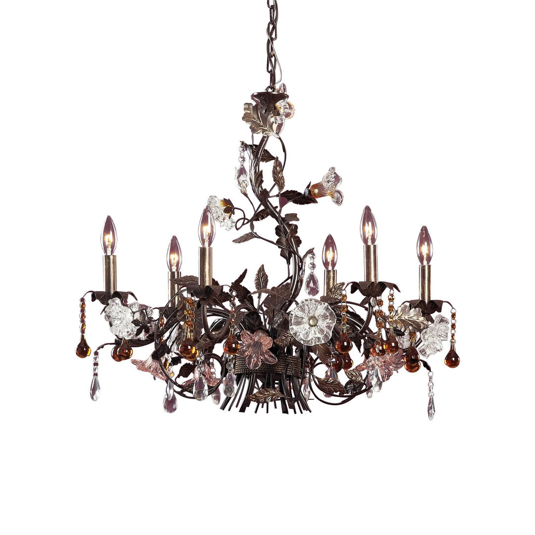 Elk Cristallo Fiore 85002 Chandelier Light - Deep Rust