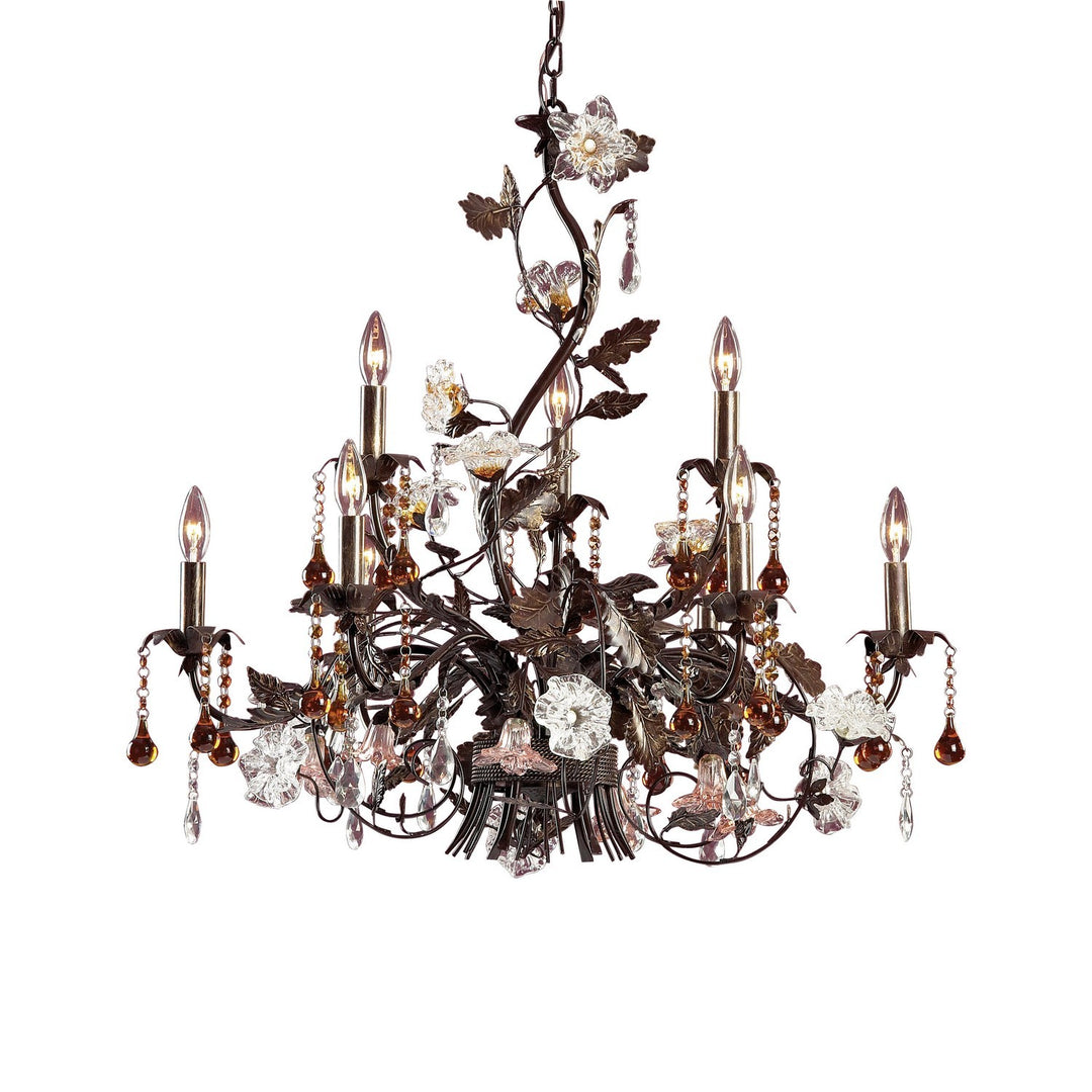 Elk Cristallo Fiore 85003 Chandelier Light - Deep Rust
