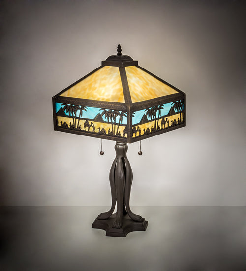 Meyda Tiffany Lighting 176708 Camel Two Light Table Lamp Lamp Bronze / Dark