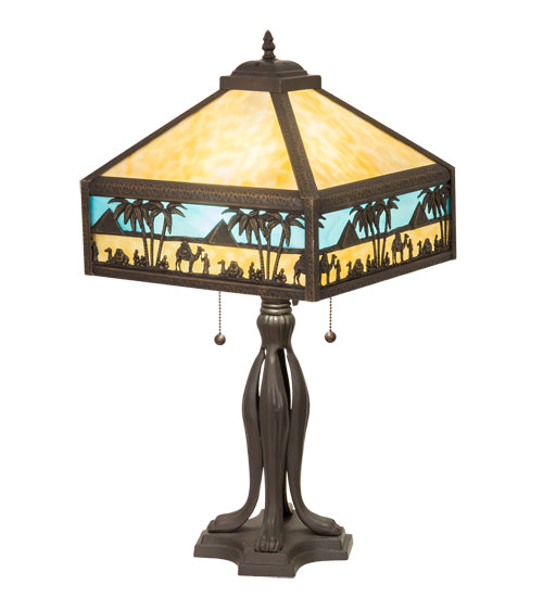 Meyda Tiffany Lighting 176708 Camel Two Light Table Lamp Lamp Bronze / Dark