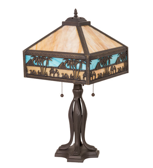 Meyda Tiffany Lighting 176708 Camel Two Light Table Lamp Lamp Bronze / Dark