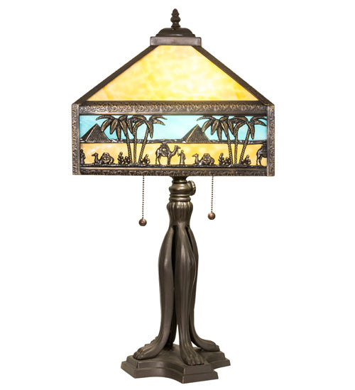 Meyda Tiffany Lighting 176708 Camel Two Light Table Lamp Lamp Bronze / Dark