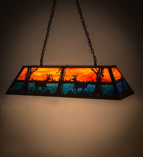 Meyda Tiffany Deer At Lake 176713 Pendant Light - Timeless Bronze