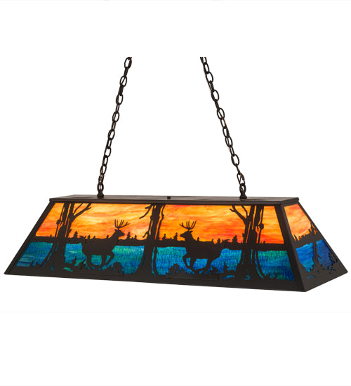 Meyda Tiffany Deer At Lake 176713 Pendant Light - Timeless Bronze
