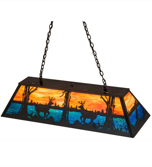 Meyda Tiffany Deer At Lake 176713 Pendant Light - Timeless Bronze