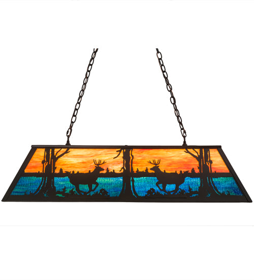 Meyda Tiffany Deer At Lake 176713 Pendant Light - Timeless Bronze