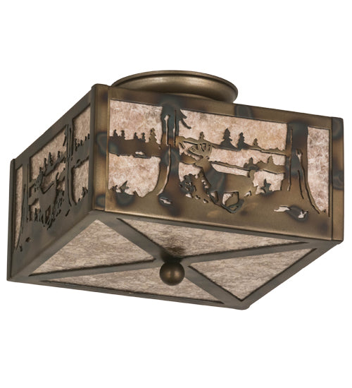 Meyda Tiffany Deer At Lake 177245 Ceiling Light - Antique Copper,Burnished