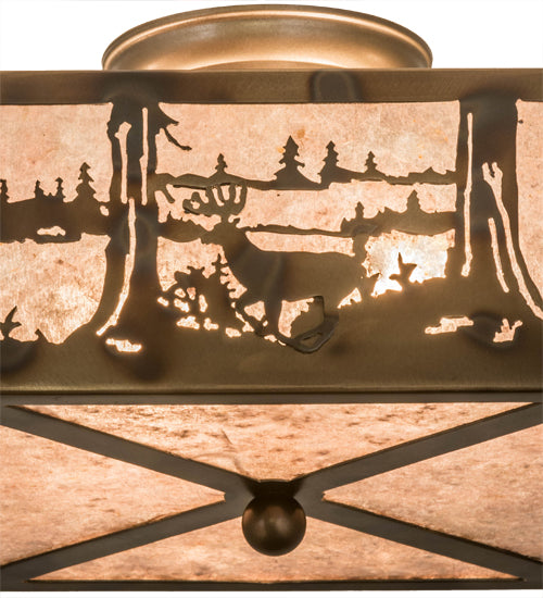 Meyda Tiffany Deer At Lake 177245 Ceiling Light - Antique Copper,Burnished