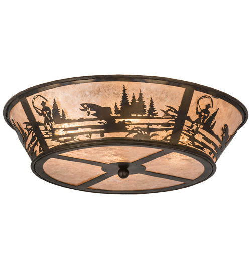 Meyda Tiffany Fly Fishing Creek 177246 Ceiling Light - Antique Copper,Burnished