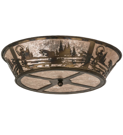 Meyda Tiffany Fly Fishing Creek 177246 Ceiling Light - Antique Copper,Burnished