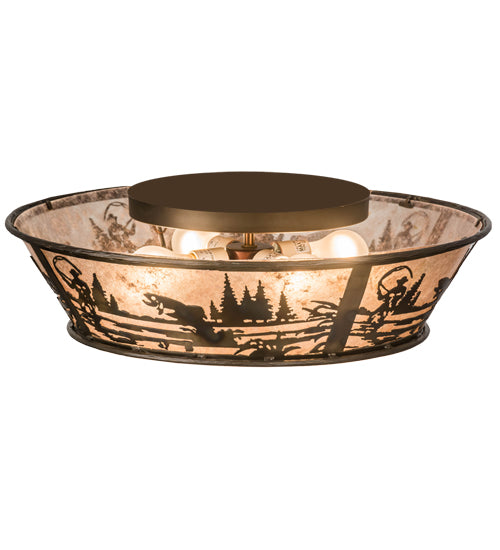 Meyda Tiffany Fly Fishing Creek 177246 Ceiling Light - Antique Copper,Burnished