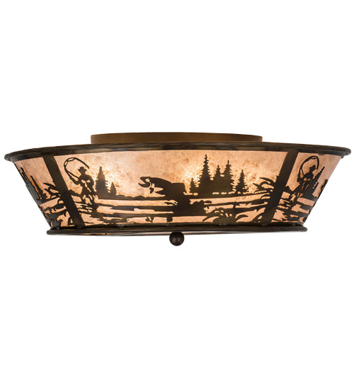 Meyda Tiffany Fly Fishing Creek 177246 Ceiling Light - Antique Copper,Burnished