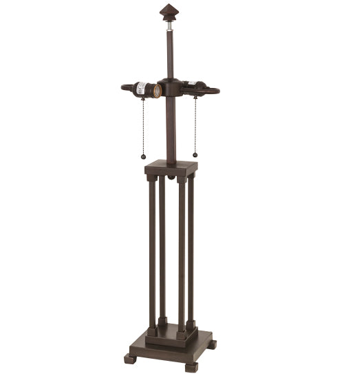 Meyda Tiffany Lighting 177345 Column Mission Two Light Table Base Hardware Lamp Bronze / Dark