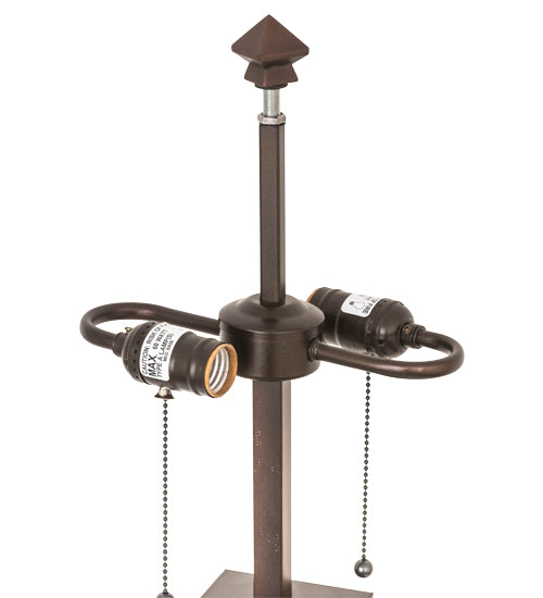 Meyda Tiffany Lighting 177345 Column Mission Two Light Table Base Hardware Lamp Bronze / Dark