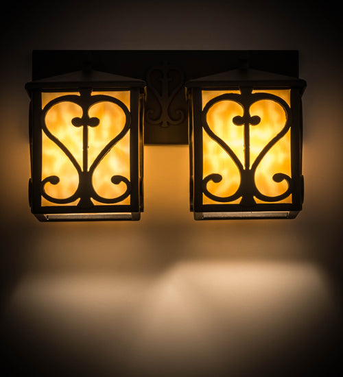 Meyda Tiffany Caprice 177782 Bath Vanity Light 14 in. wide - Hand Wrought Iron
