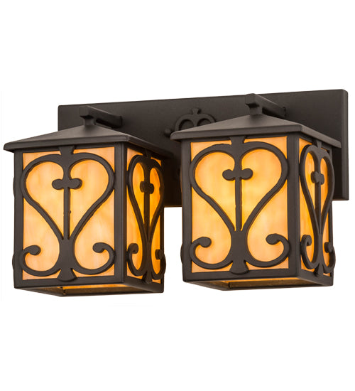 Meyda Tiffany Caprice 177782 Bath Vanity Light 14 in. wide - Hand Wrought Iron
