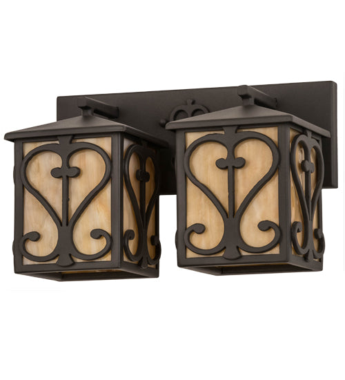 Meyda Tiffany Caprice 177782 Bath Vanity Light 14 in. wide - Hand Wrought Iron
