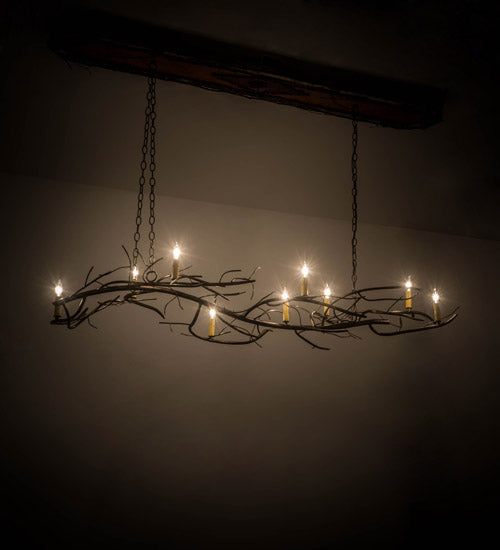 Meyda Tiffany Winter Solstice 177810 Pendant Light - Antique Copper, Natural Wood