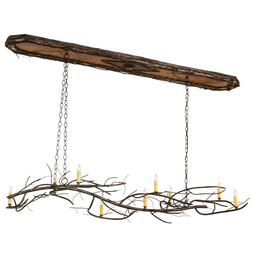 Meyda Tiffany Winter Solstice 177810 Pendant Light - Antique Copper, Natural Wood