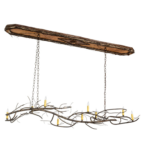 Meyda Tiffany Winter Solstice 177810 Pendant Light - Antique Copper, Natural Wood
