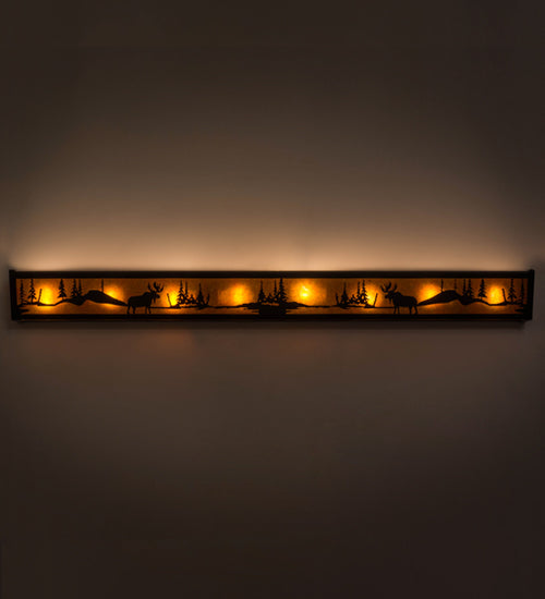Meyda Tiffany Moose At Lake 177906 Bath Vanity Light 48 in. wide - Oil Rubbed Bronze