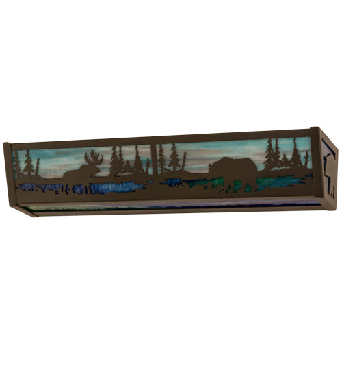 Meyda Tiffany Moose & Black Bear 178257 Bath Vanity Light 24 in. wide - Timeless Bronze