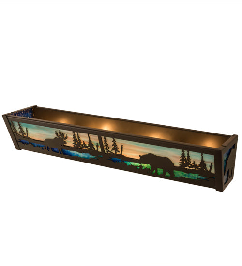 Meyda Tiffany Moose & Black Bear 178257 Bath Vanity Light 24 in. wide - Timeless Bronze