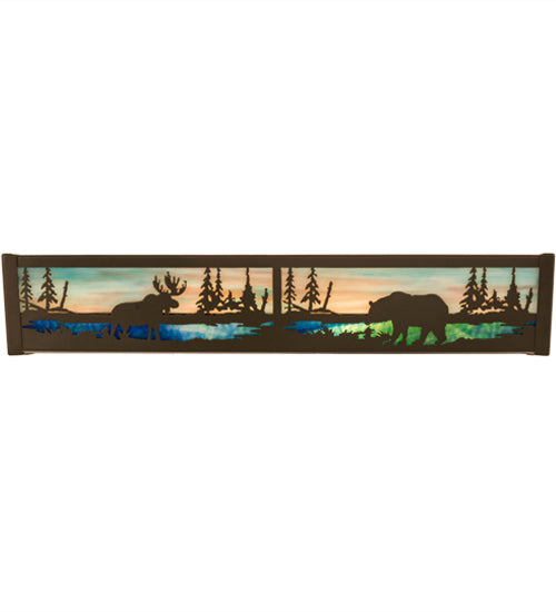 Meyda Tiffany Moose & Black Bear 178257 Bath Vanity Light 24 in. wide - Timeless Bronze