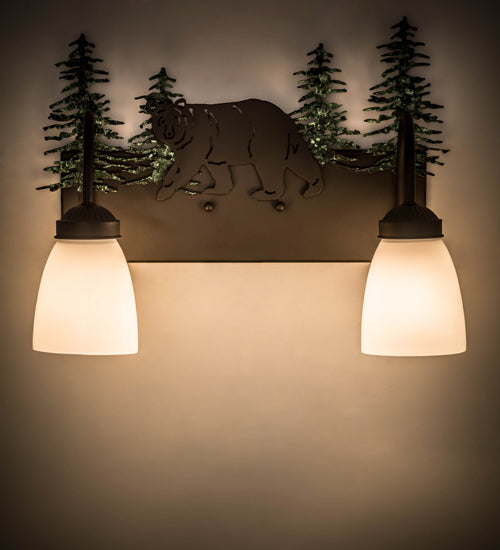 Meyda Tiffany Northwoods Lone Bear 178438 Bath Vanity Light 16 in. wide - Oil Rubbed Bronze