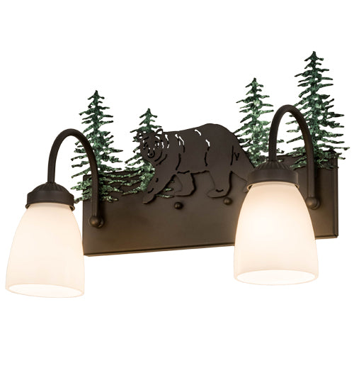 Meyda Tiffany Northwoods Lone Bear 178438 Bath Vanity Light 16 in. wide - Oil Rubbed Bronze