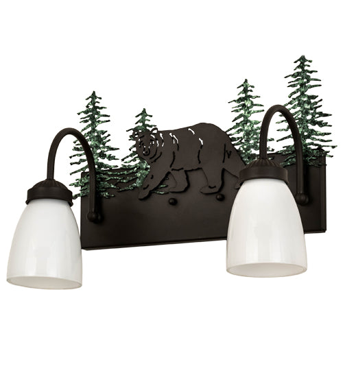 Meyda Tiffany Northwoods Lone Bear 178438 Bath Vanity Light 16 in. wide - Oil Rubbed Bronze