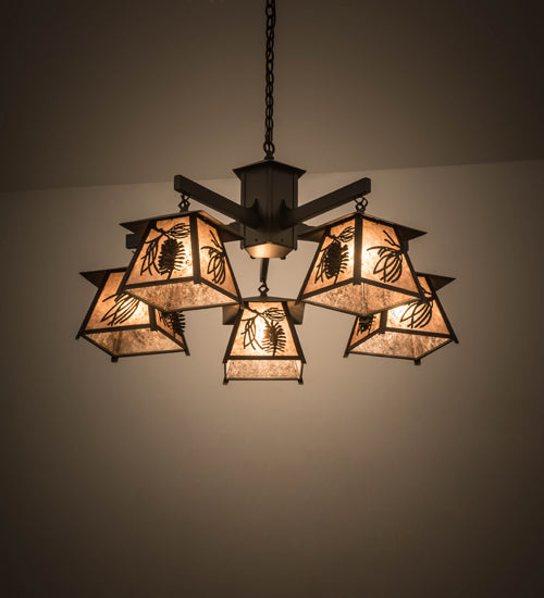 Meyda Tiffany Scotch Pine 178527 Chandelier Light - Antique Copper