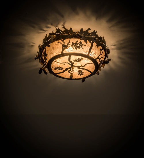 Meyda Tiffany Oak Leaf & Acorn 178827 Ceiling Light - Antique Copper