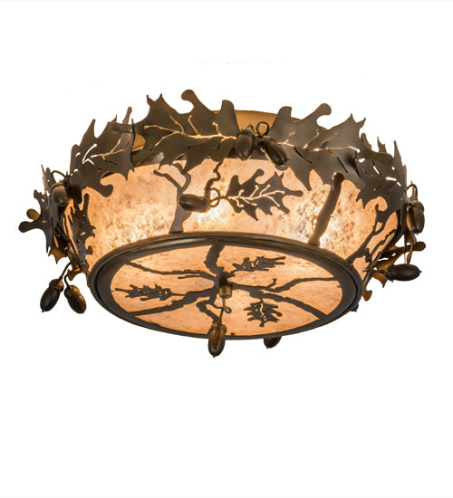 Meyda Tiffany Oak Leaf & Acorn 178827 Ceiling Light - Antique Copper