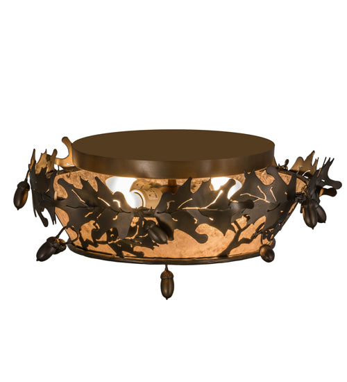 Meyda Tiffany Oak Leaf & Acorn 178827 Ceiling Light - Antique Copper
