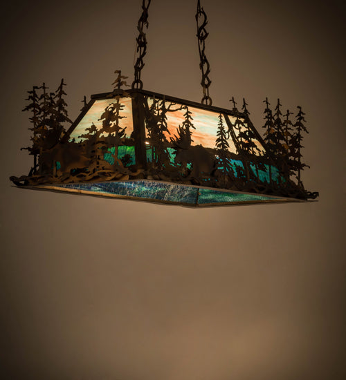 Meyda Tiffany Moose Through The Trees 178862 Pendant Light - Antique Copper, Burnished
