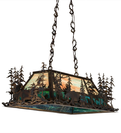 Meyda Tiffany Moose Through The Trees 178862 Pendant Light - Antique Copper, Burnished
