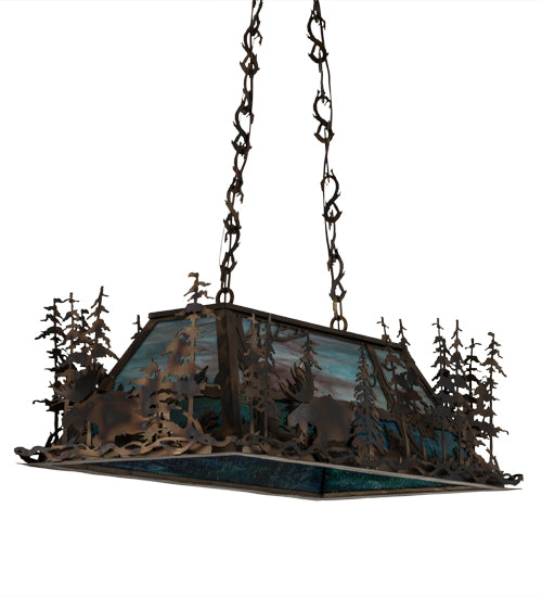 Meyda Tiffany Moose Through The Trees 178862 Pendant Light - Antique Copper, Burnished