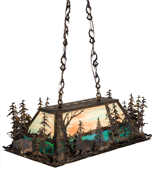 Meyda Tiffany Moose Through The Trees 178862 Pendant Light - Antique Copper, Burnished