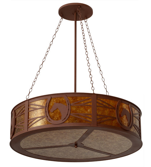 Meyda Tiffany Horseshoe 179477 Pendant Light - Rust/Amber Mica