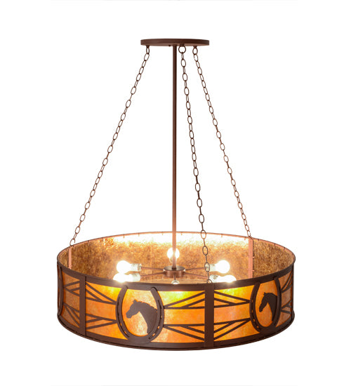 Meyda Tiffany Horseshoe 179477 Pendant Light - Rust/Amber Mica