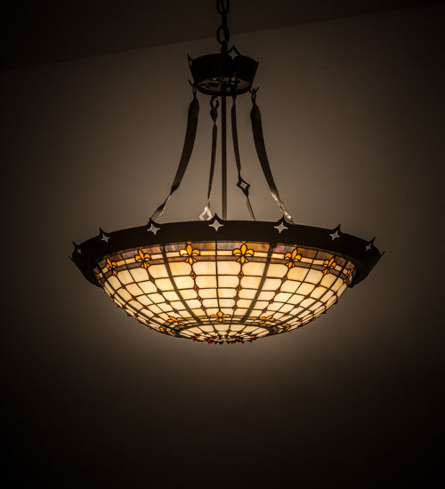 Meyda Tiffany Fleur-De-Lite 179883 Pendant Light - Timeless Bronze